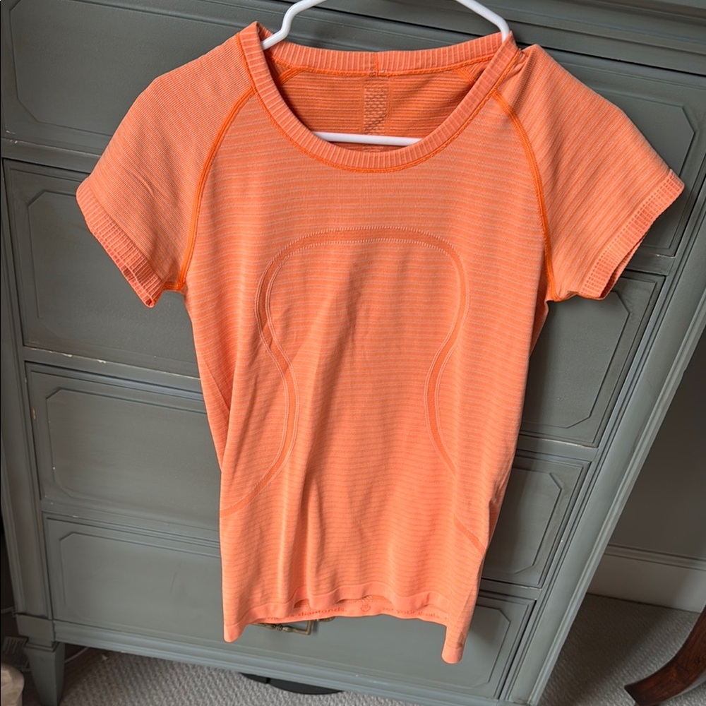 Lululemon Swiftly Top. Orange Short Sleeve Athletic Top